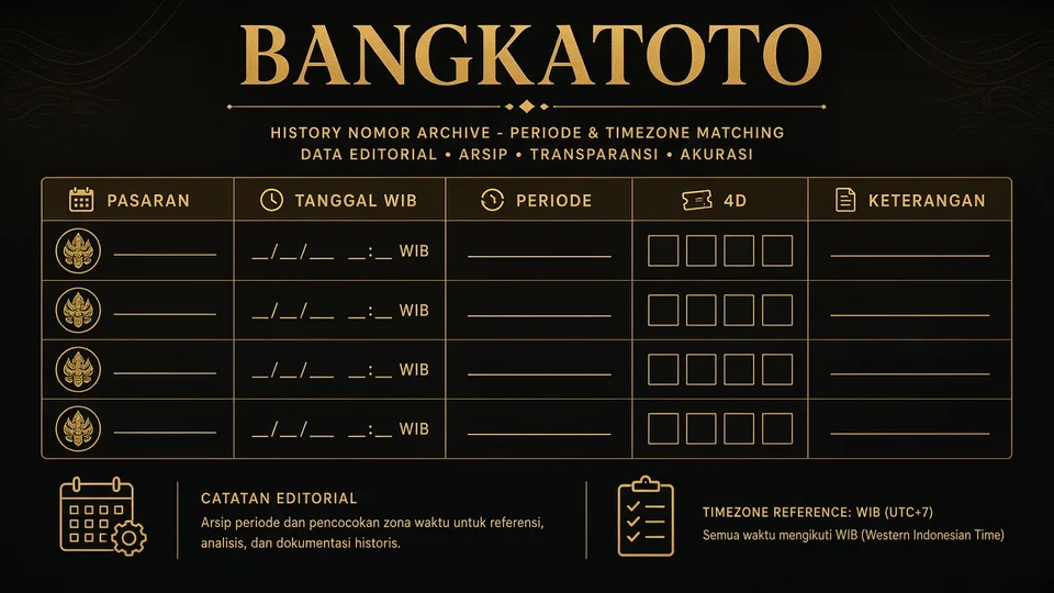 BANGKATOTO History Nomor — Cocokkan periode dan zona waktu